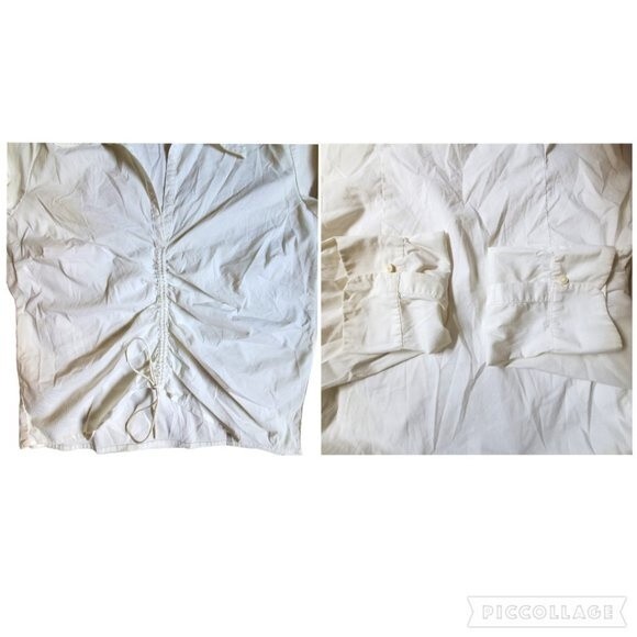 Old Navy Stretch white 3/4 sleeve collared tie front top sz XL - Picture 7 of 12